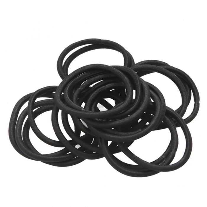 20 Thick Black Hair Bands Elastics Bobbles Girls Kids School Ponies Ties