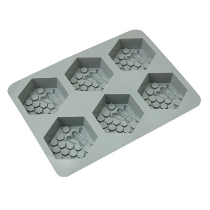 6 Cell HEXAGON Honey Bee Silicone Baking Mould Wax Beeswax Candle Cake Mold 65ml