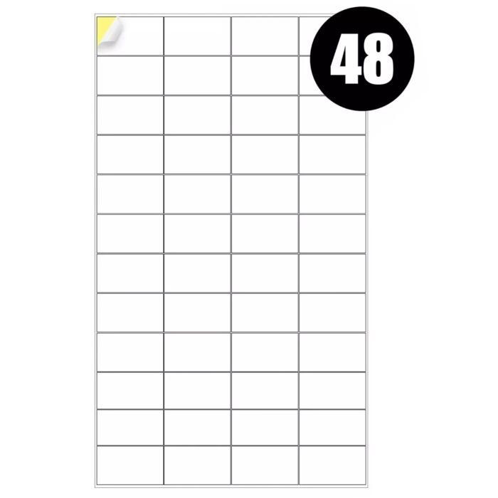 A4 Label Sheets 48 Labels Per Sheet 45.7 x 21.2mm - 100 Sheets