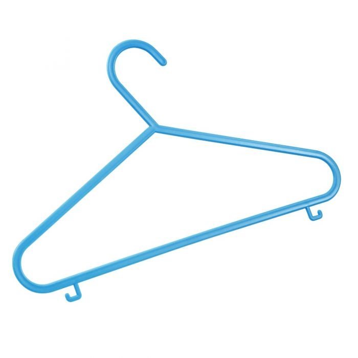 Blue Plastic Children's Clothes Hanger with Shoulder Notches - 29cm