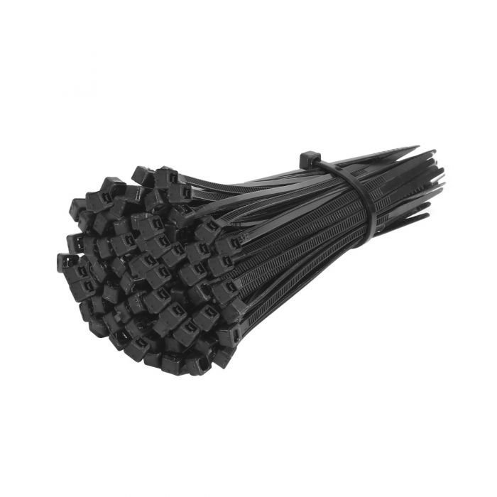 100mm x 2.5mm Strong Black Nylon Cable Tie Wraps - Pack of 100 - Image 3