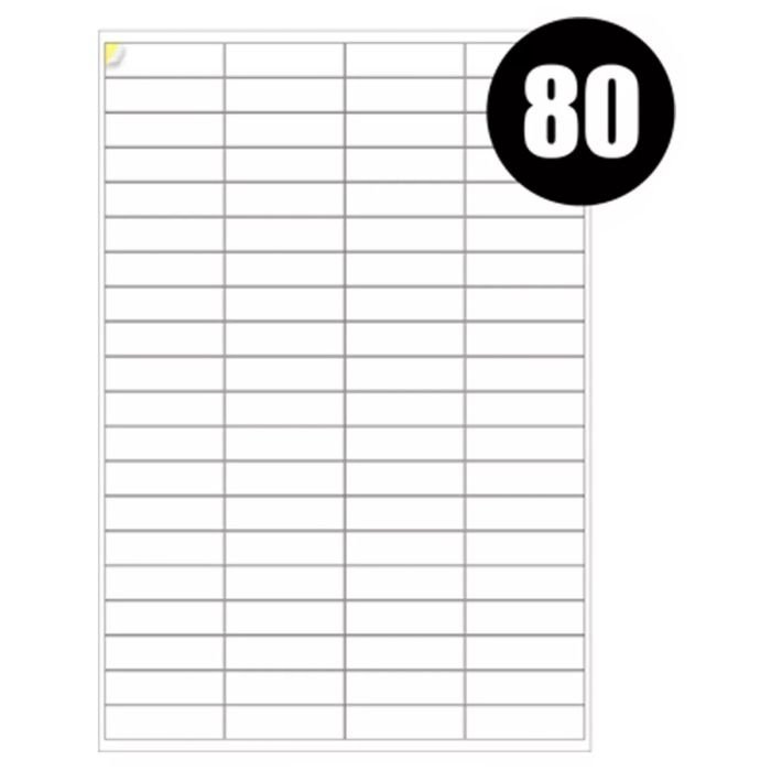 A4 Label Sheets 80 Labels Per Sheet 44.5 x 24.7mm - 100 Sheets